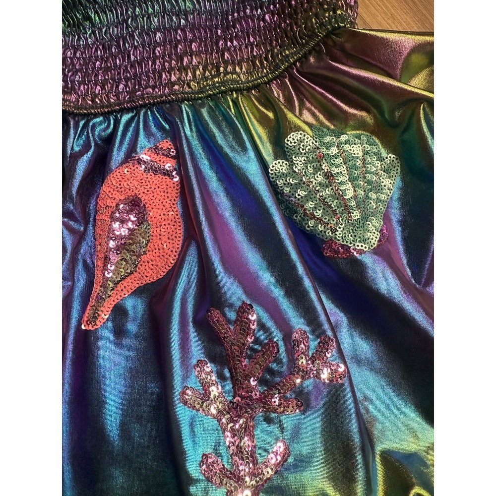 Peach Love California Sequin Iridescent Skort Shiny Shorts Medium - Picture 2 of 3